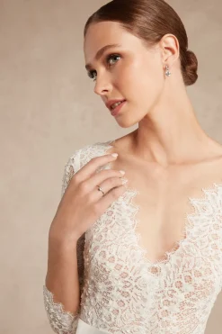 Body in pizzo con manica 3/4