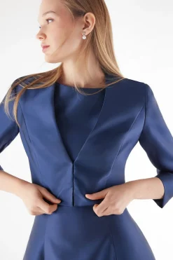 Bolero in Mikado con collo over