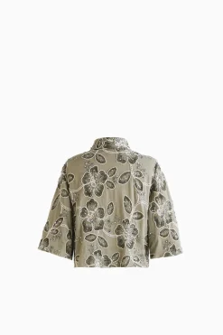 Camicia crop ricamata