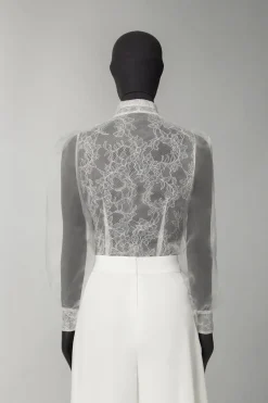 Camicia in organza con fiocco