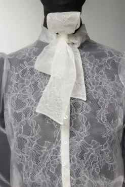 Camicia in organza con fiocco