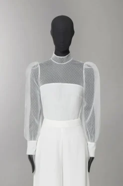 Camicia in tulle a pois