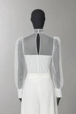 Camicia in tulle a pois