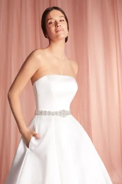 Cintura con ricamo di strass
