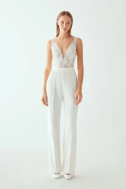 Pantaloni in Crepe Stretch