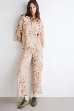 Pantaloni in pizzo macrame