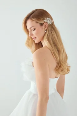 Pettine con perle e strass