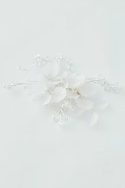Pettine gioiello con strass e petali