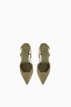 Slingback In Pelle Intrecciata