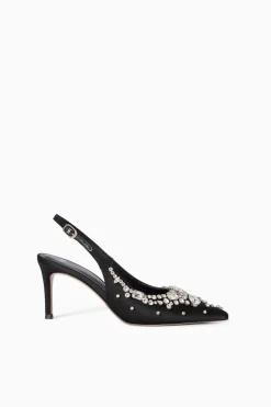 Slingback in raso ricamato