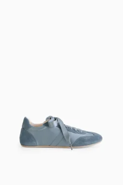 Sneakers In Raso e Pelle Scamosciata