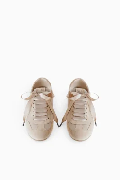 Sneakers In Raso e Pelle Scamosciata