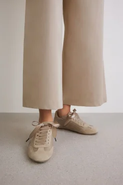Sneakers In Raso e Pelle Scamosciata