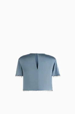 T-shirt con maniche corte gioiello